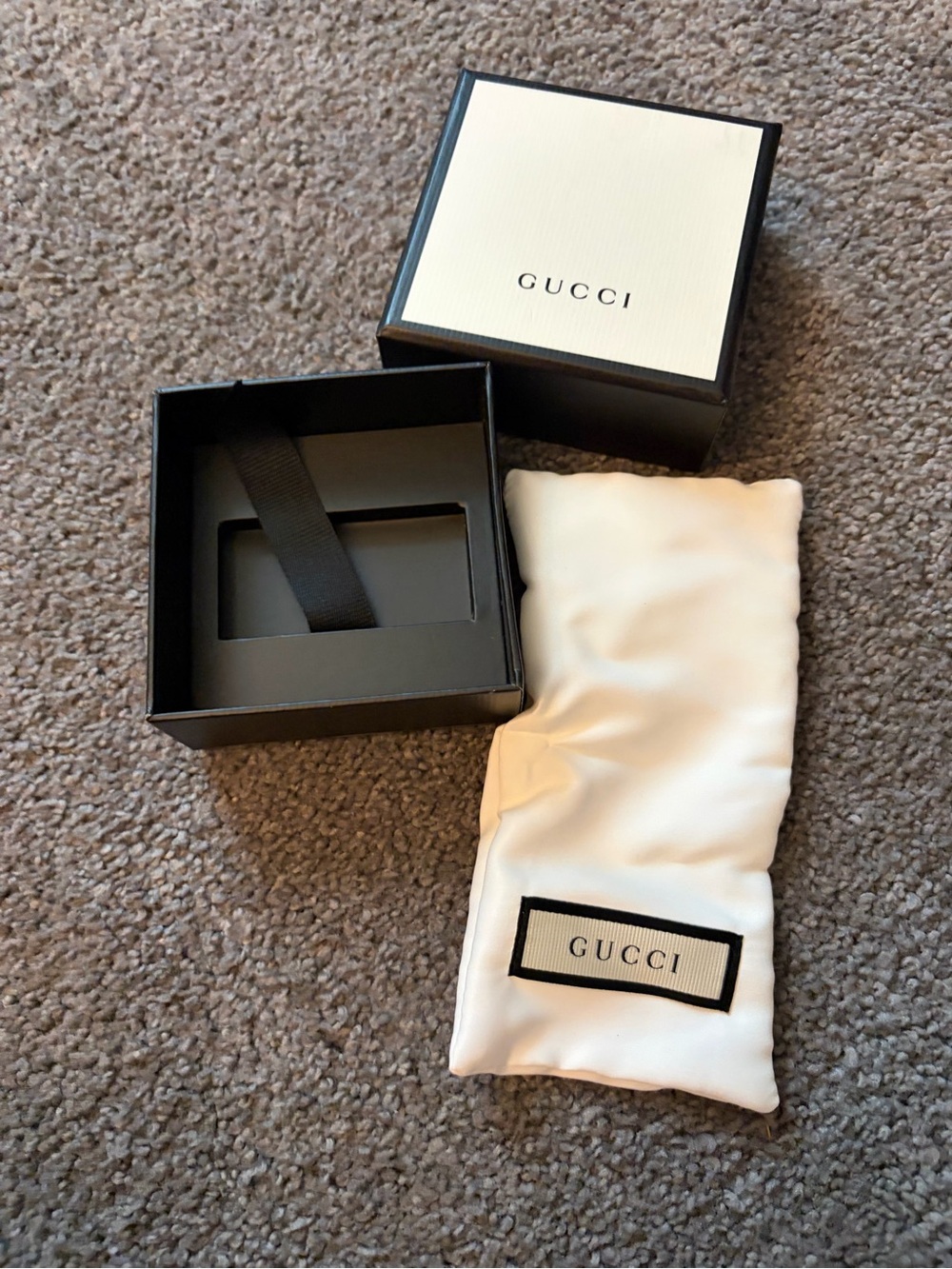 Gucci White and Black Box with Branded Pouch